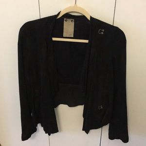 GRAI SUEDE MOTO JACKET WITH CLOSURES